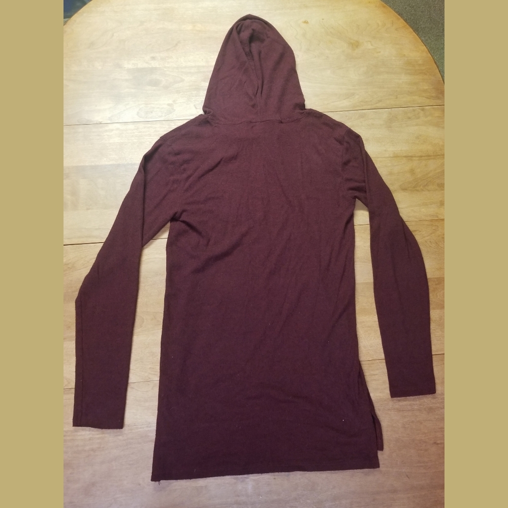 Carbon Maroon Extra Long Lightweight Hoodie